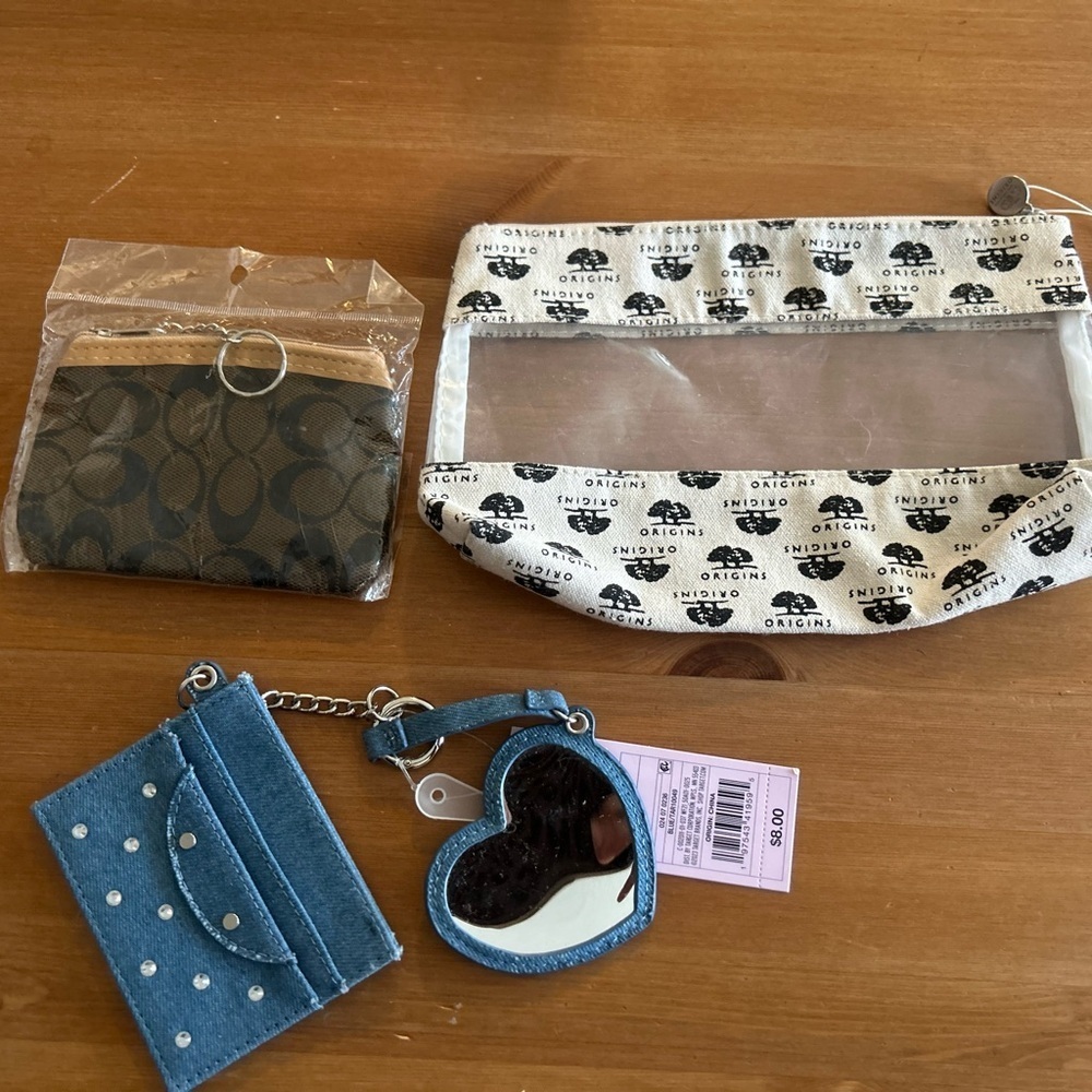 NWT LOT OF 3 coin/makeup/denim credit card